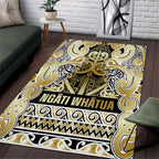 Aotearoa Iwi Ngati Whatua Area Rug Maori Wharenui House Tribal Pattern