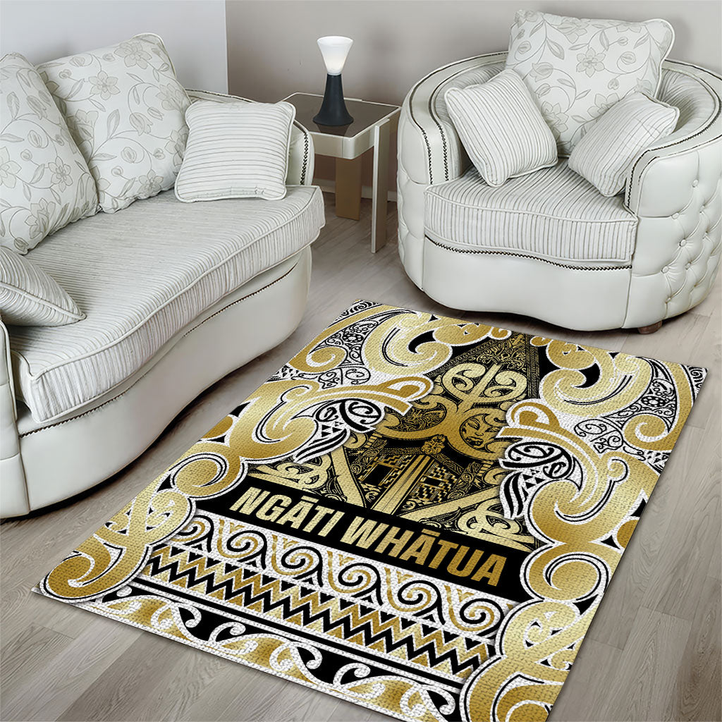 Aotearoa Iwi Ngati Whatua Area Rug Maori Wharenui House Tribal Pattern