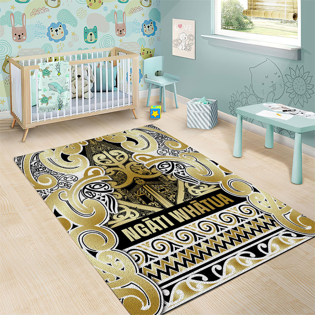 Aotearoa Iwi Ngati Whatua Area Rug Maori Wharenui House Tribal Pattern