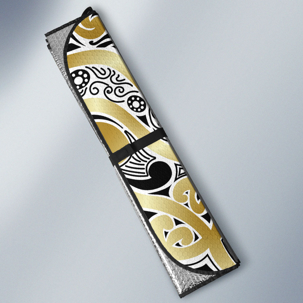 Aotearoa Iwi Ngati Whatua Auto Sun Shade Maori Wharenui House Tribal Pattern