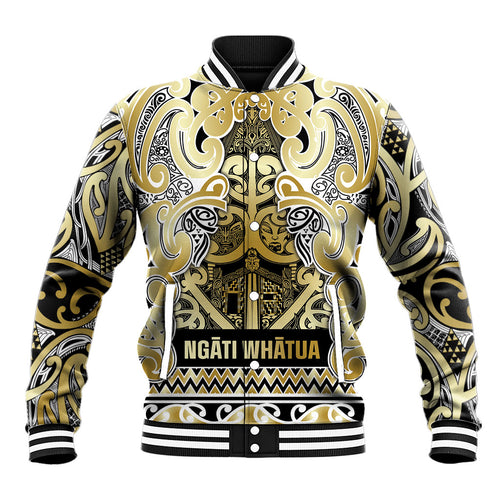 Aotearoa Iwi Ngati Whatua Baseball Jacket Maori Wharenui House Tribal Pattern