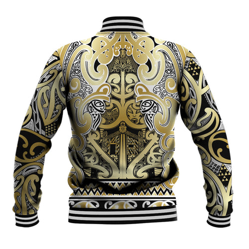 Aotearoa Iwi Ngati Whatua Baseball Jacket Maori Wharenui House Tribal Pattern