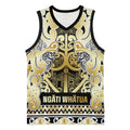 Aotearoa Iwi Ngati Whatua Basketball Jersey Maori Wharenui House Tribal Pattern