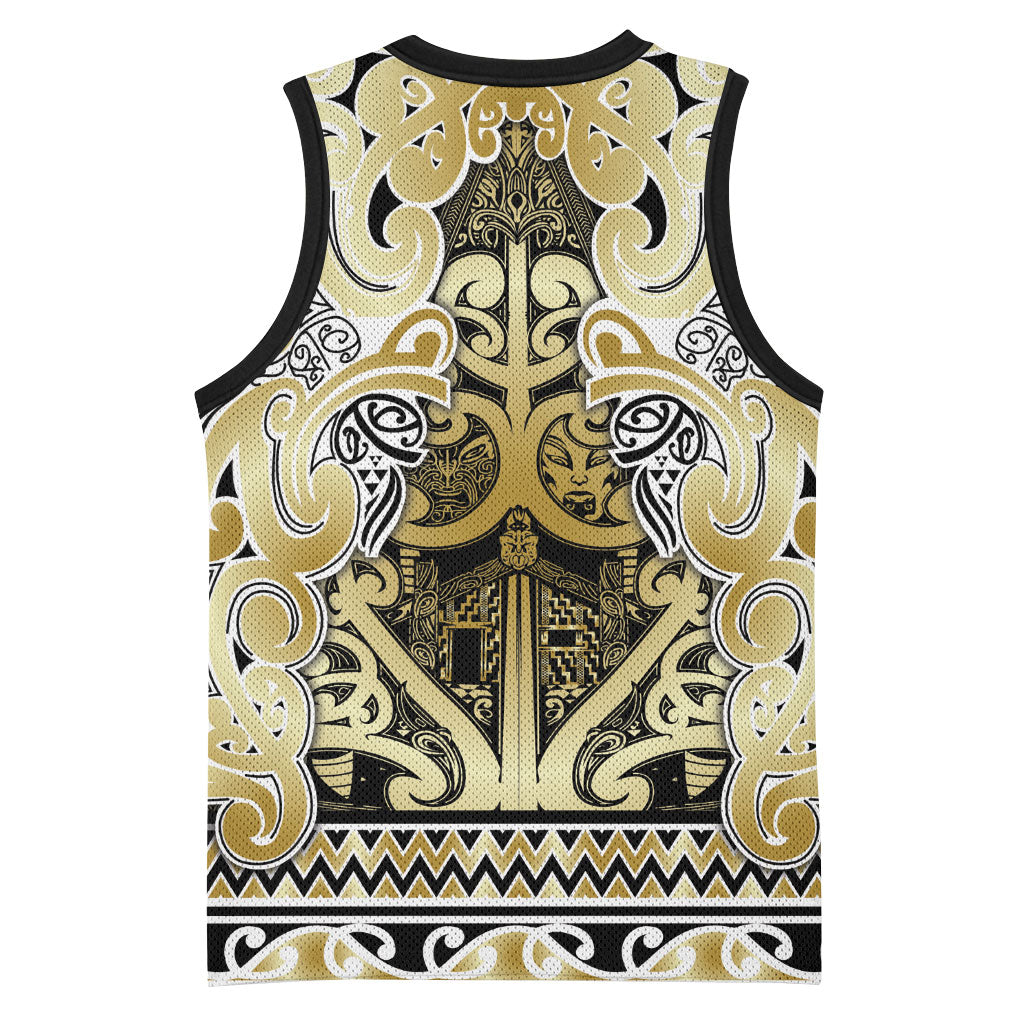 Aotearoa Iwi Ngati Whatua Basketball Jersey Maori Wharenui House Tribal Pattern