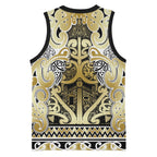 Aotearoa Iwi Ngati Whatua Basketball Jersey Maori Wharenui House Tribal Pattern