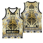 Aotearoa Iwi Ngati Whatua Basketball Jersey Maori Wharenui House Tribal Pattern