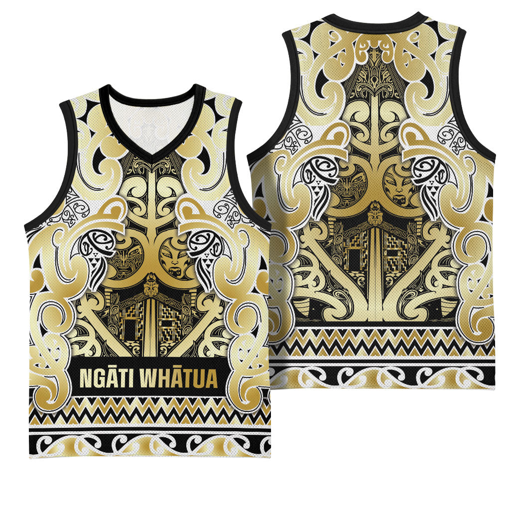 Aotearoa Iwi Ngati Whatua Basketball Jersey Maori Wharenui House Tribal Pattern