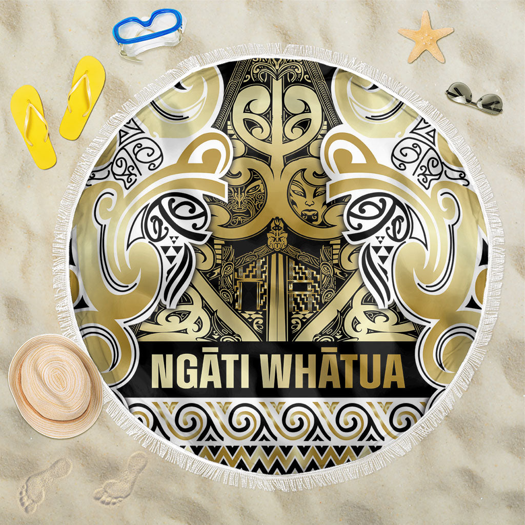 Aotearoa Iwi Ngati Whatua Beach Blanket Maori Wharenui House Tribal Pattern