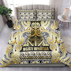 Aotearoa Iwi Ngati Whatua Bedding Set Maori Wharenui House Tribal Pattern