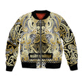 Aotearoa Iwi Ngati Whatua Bomber Jacket Maori Wharenui House Tribal Pattern