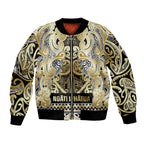 Aotearoa Iwi Ngati Whatua Bomber Jacket Maori Wharenui House Tribal Pattern
