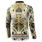 Aotearoa Iwi Ngati Whatua Button Sweatshirt Maori Wharenui House Tribal Pattern