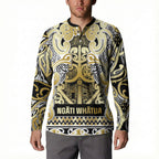 Aotearoa Iwi Ngati Whatua Button Sweatshirt Maori Wharenui House Tribal Pattern