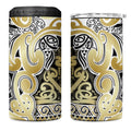 Aotearoa Iwi Ngati Whatua 4 in 1 Can Cooler Tumbler Maori Wharenui House Tribal Pattern