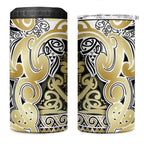 Aotearoa Iwi Ngati Whatua 4 in 1 Can Cooler Tumbler Maori Wharenui House Tribal Pattern