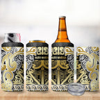 Aotearoa Iwi Ngati Whatua 4 in 1 Can Cooler Tumbler Maori Wharenui House Tribal Pattern
