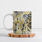 Aotearoa Iwi Ngati Whatua Ceramic Mug Maori Wharenui House Tribal Pattern