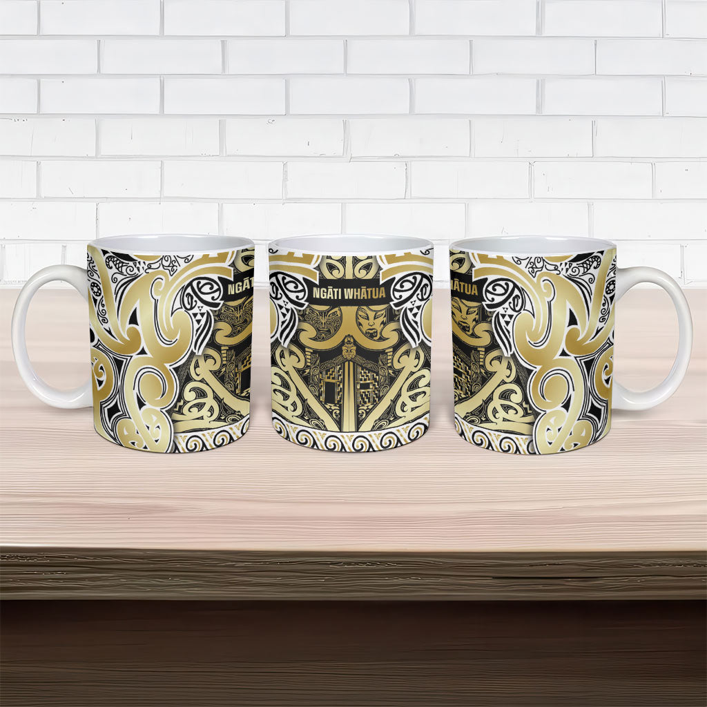 Aotearoa Iwi Ngati Whatua Ceramic Mug Maori Wharenui House Tribal Pattern