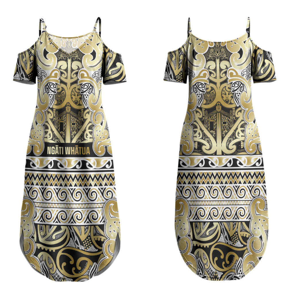 Aotearoa Iwi Ngati Whatua Couples Matching Summer Maxi Dress and Hawaiian Shirt Maori Wharenui House Tribal Pattern