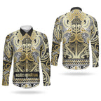 Aotearoa Iwi Ngati Whatua Couples Matching Tank Maxi Dress and Long Sleeve Button Shirt Maori Wharenui House Tribal Pattern