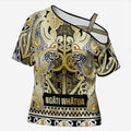 Aotearoa Iwi Ngati Whatua Cross Shoulder Shirt Maori Wharenui House Tribal Pattern