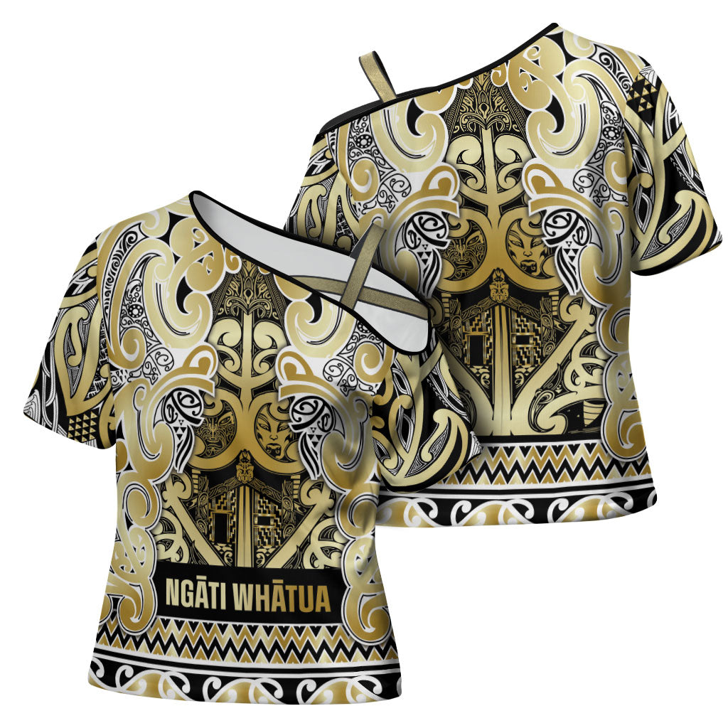 Aotearoa Iwi Ngati Whatua Cross Shoulder Shirt Maori Wharenui House Tribal Pattern