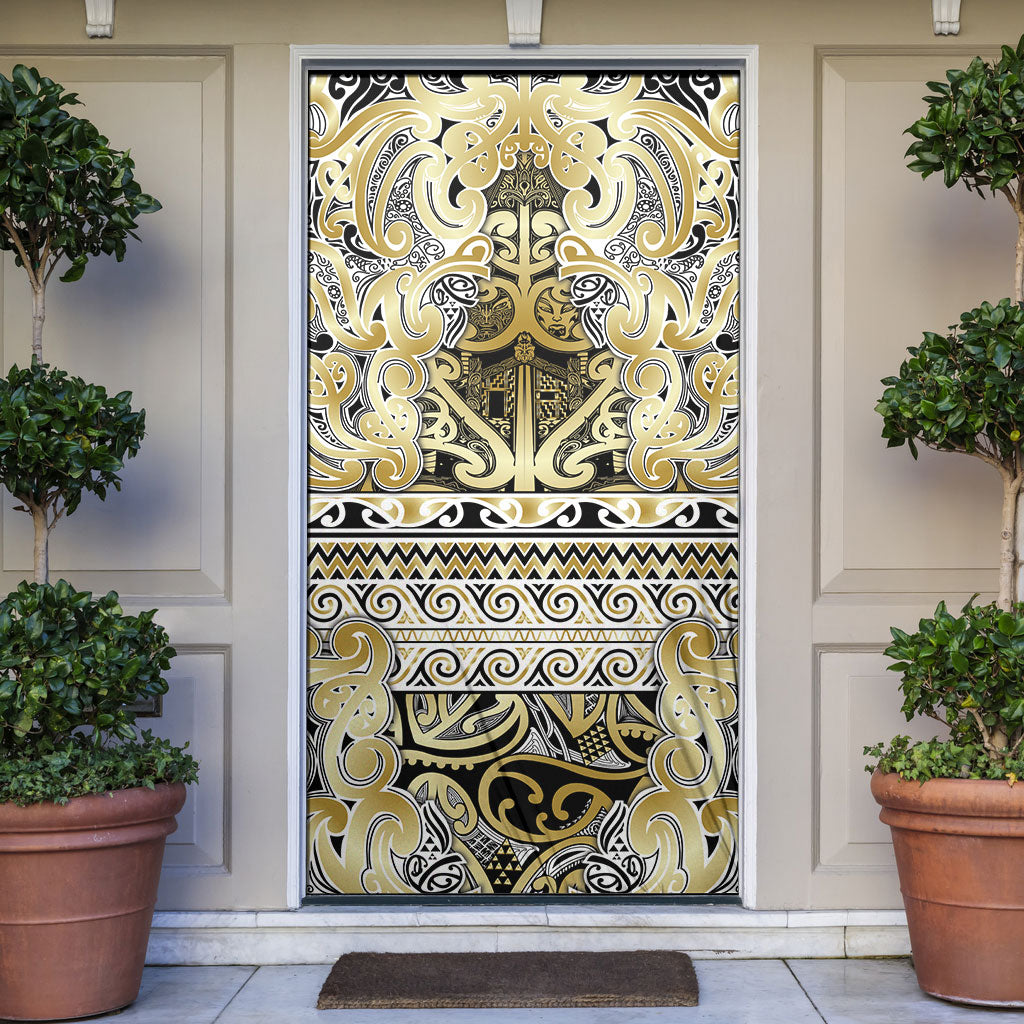 Aotearoa Iwi Ngati Whatua Door Cover Maori Wharenui House Tribal Pattern