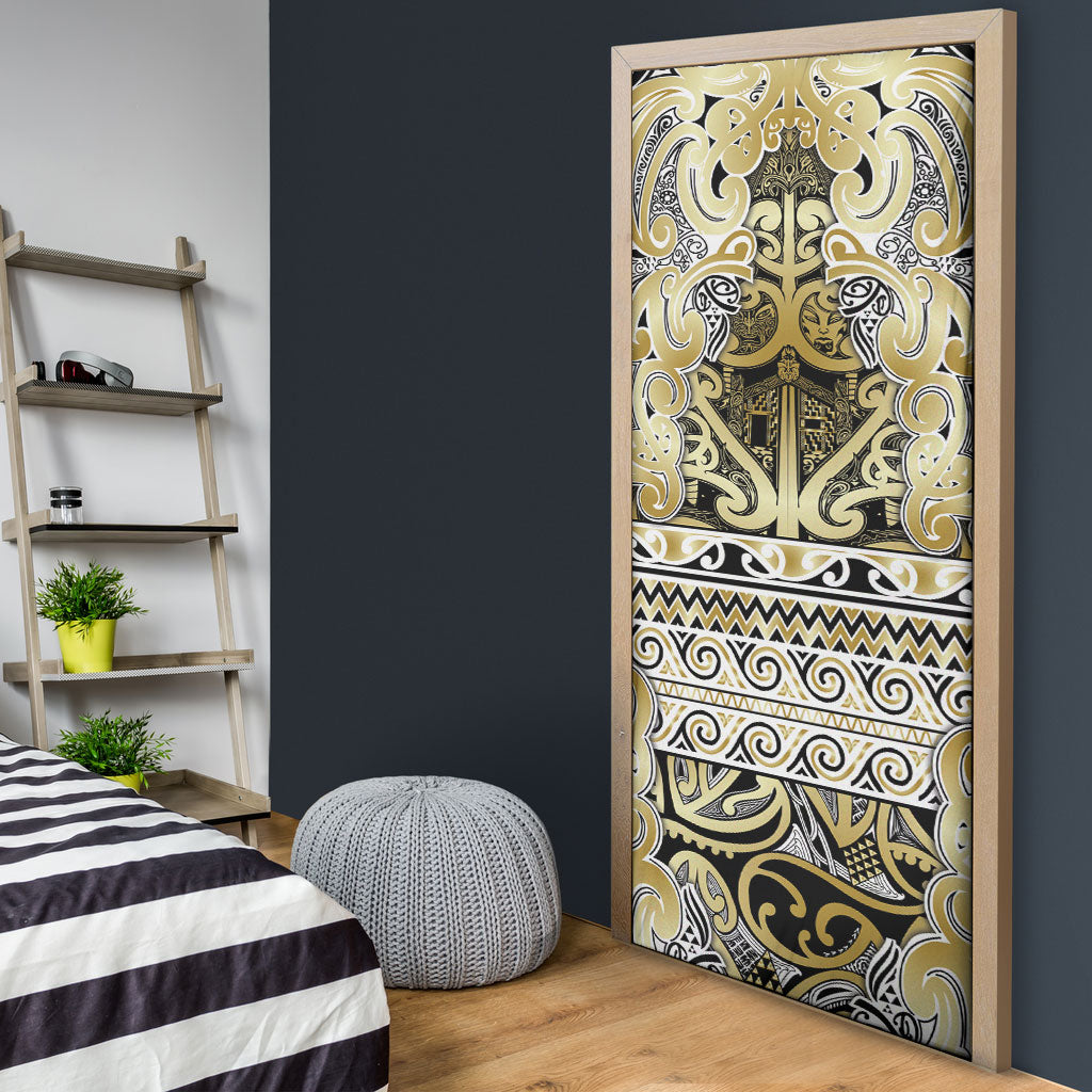Aotearoa Iwi Ngati Whatua Door Cover Maori Wharenui House Tribal Pattern
