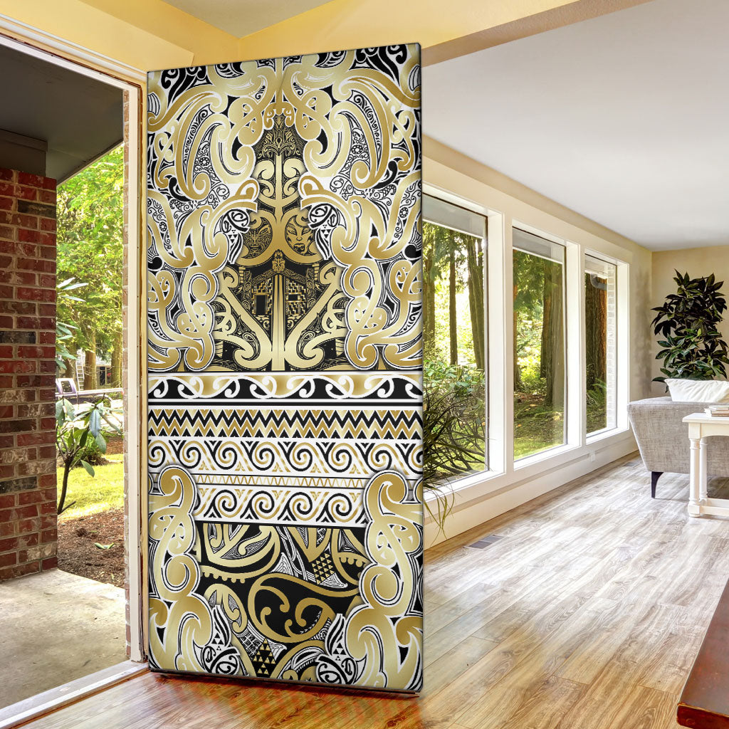 Aotearoa Iwi Ngati Whatua Door Cover Maori Wharenui House Tribal Pattern
