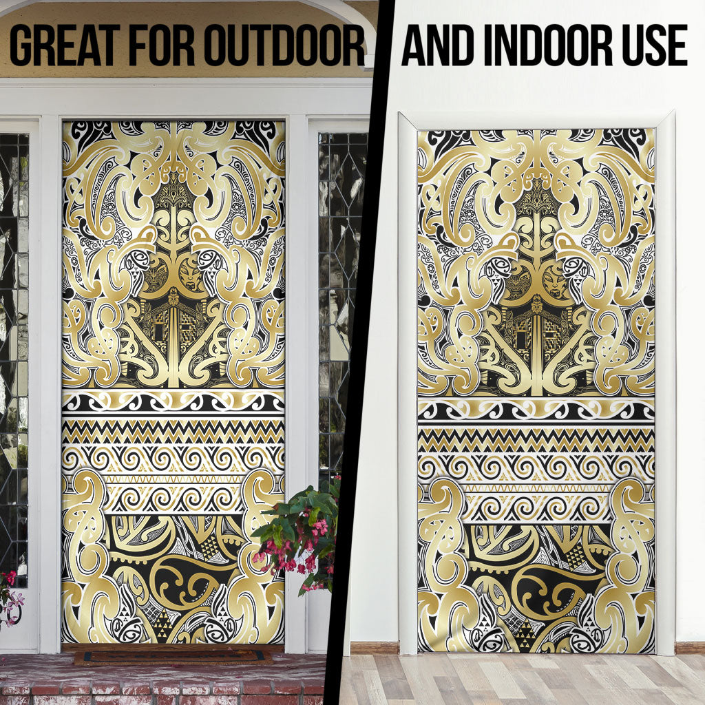 Aotearoa Iwi Ngati Whatua Door Cover Maori Wharenui House Tribal Pattern