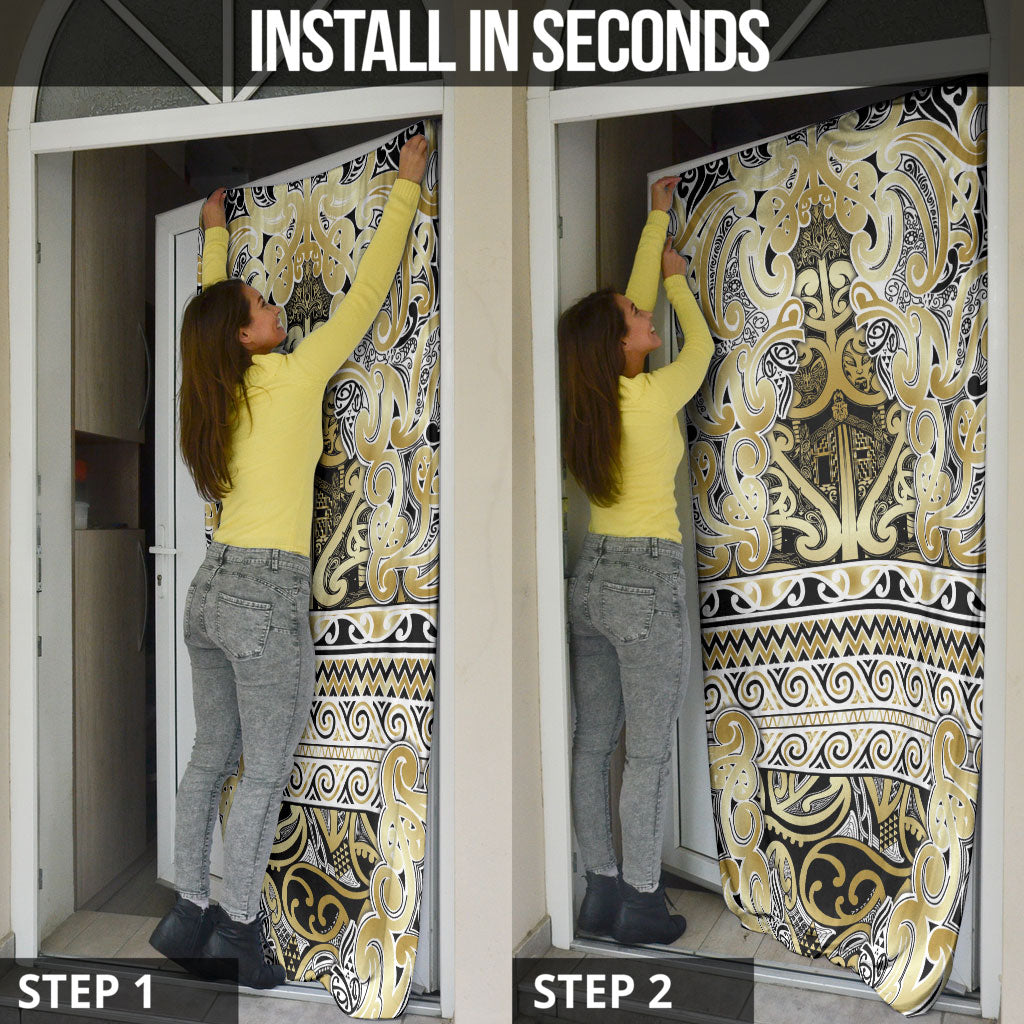 Aotearoa Iwi Ngati Whatua Door Cover Maori Wharenui House Tribal Pattern