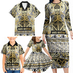 Aotearoa Iwi Ngati Whatua Family Matching Long Sleeve Bodycon Dress and Hawaiian Shirt Maori Wharenui House Tribal Pattern