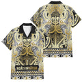 Aotearoa Iwi Ngati Whatua Family Matching Long Sleeve Bodycon Dress and Hawaiian Shirt Maori Wharenui House Tribal Pattern
