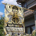 Aotearoa Iwi Ngati Whatua Garden Flag Maori Wharenui House Tribal Pattern