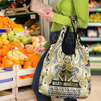 Aotearoa Iwi Ngati Whatua Grocery Bag Maori Wharenui House Tribal Pattern