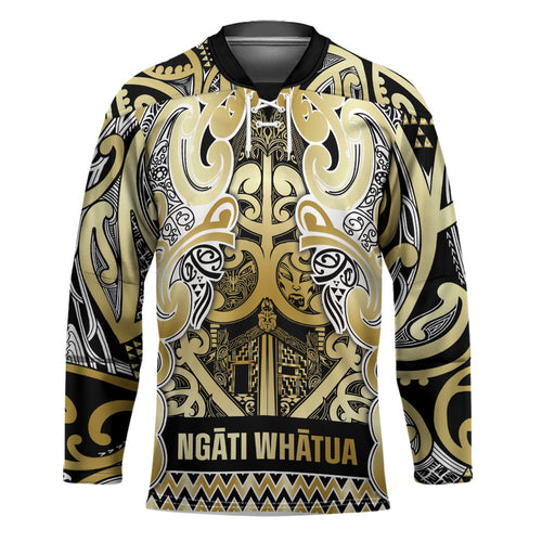 Aotearoa Iwi Ngati Whatua Hockey Jersey Maori Wharenui House Tribal Pattern