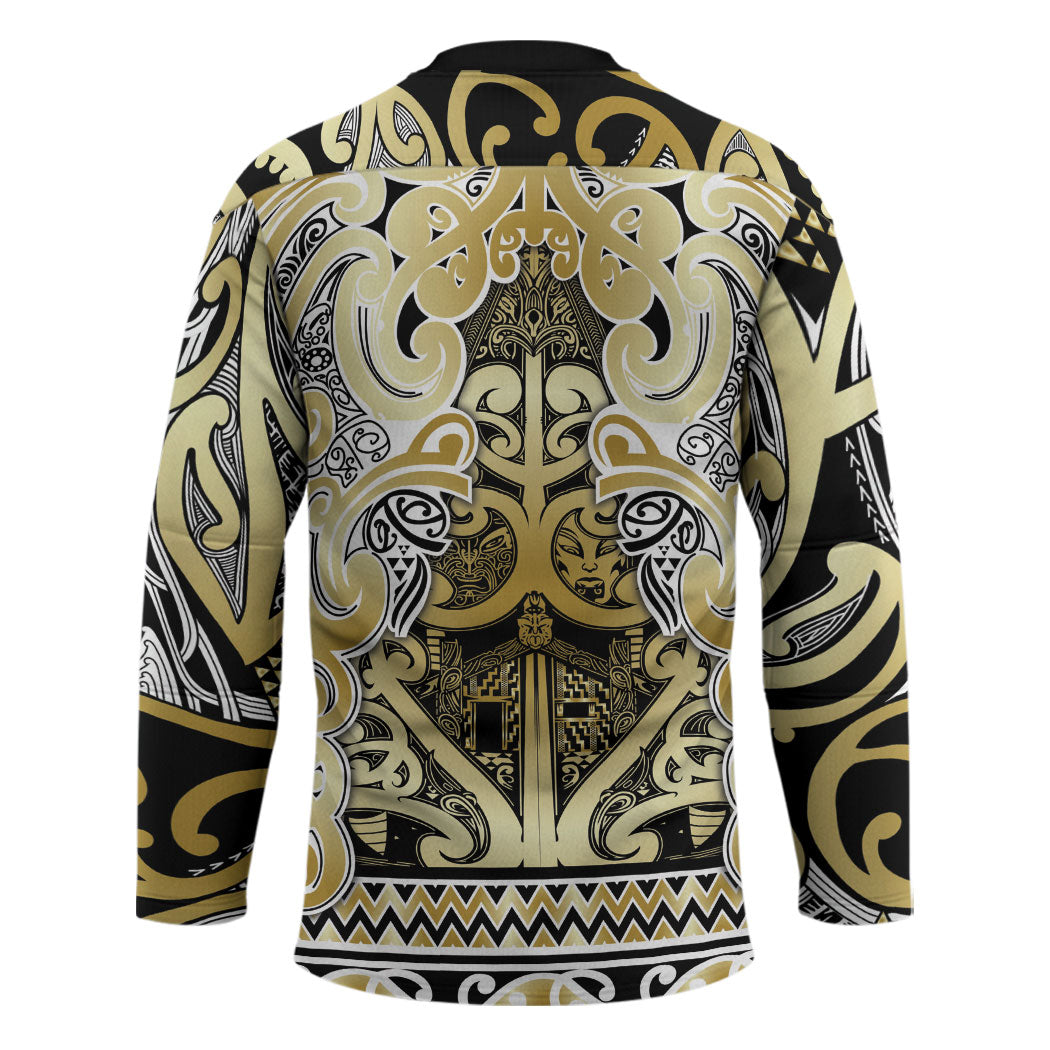 Aotearoa Iwi Ngati Whatua Hockey Jersey Maori Wharenui House Tribal Pattern