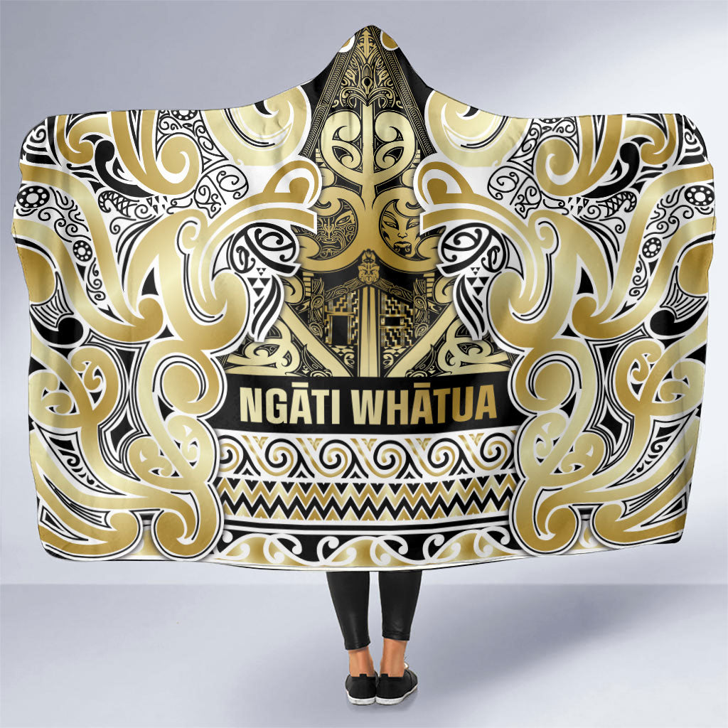 Aotearoa Iwi Ngati Whatua Hooded Blanket Maori Wharenui House Tribal Pattern