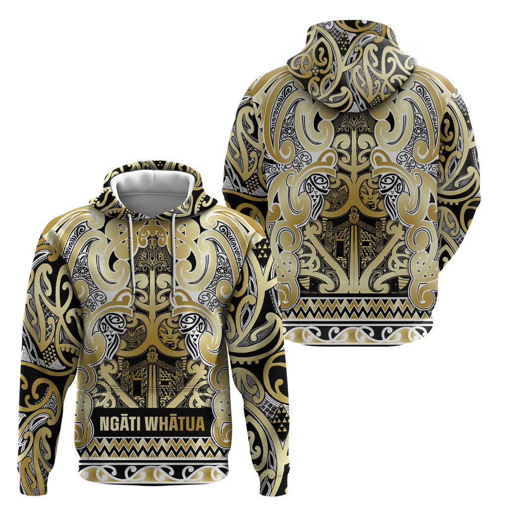 Aotearoa Iwi Ngati Whatua Hoodie Maori Wharenui House Tribal Pattern