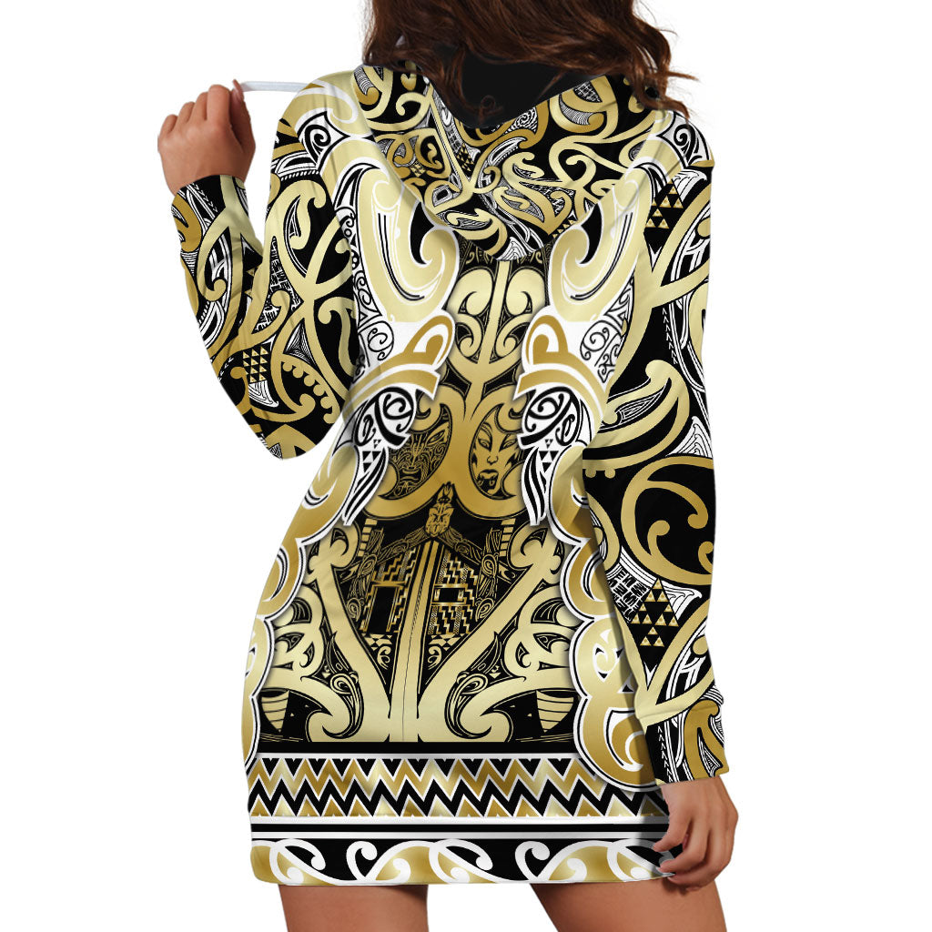 Aotearoa Iwi Ngati Whatua Hoodie Dress Maori Wharenui House Tribal Pattern