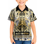 Aotearoa Iwi Ngati Whatua Kid Hawaiian Shirt Maori Wharenui House Tribal Pattern