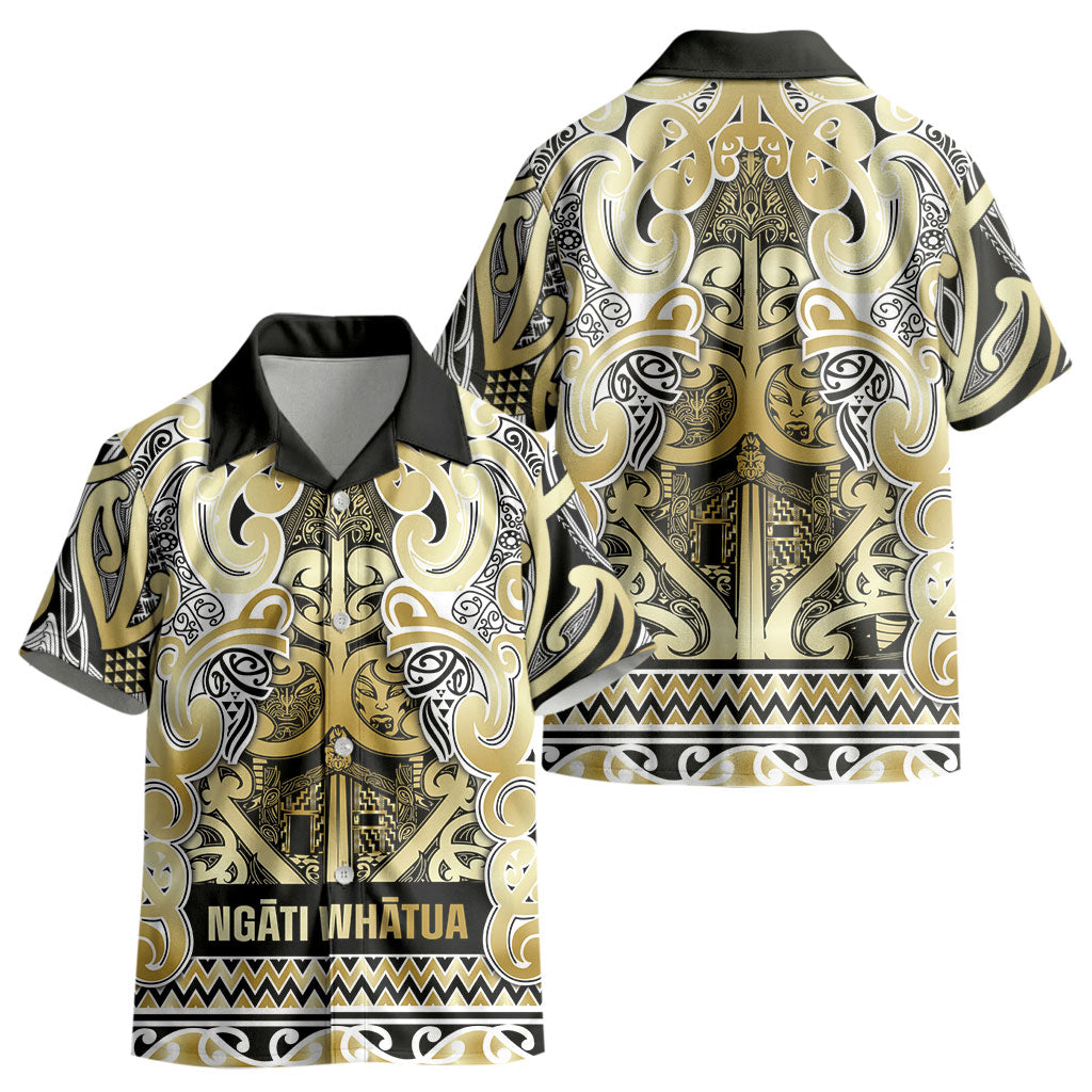 Aotearoa Iwi Ngati Whatua Kid Hawaiian Shirt Maori Wharenui House Tribal Pattern