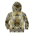 Aotearoa Iwi Ngati Whatua Kid Hoodie Maori Wharenui House Tribal Pattern