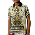 Aotearoa Iwi Ngati Whatua Kid Polo Shirt Maori Wharenui House Tribal Pattern