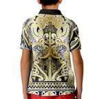 Aotearoa Iwi Ngati Whatua Kid Polo Shirt Maori Wharenui House Tribal Pattern