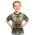 Aotearoa Iwi Ngati Whatua Kid T Shirt Maori Wharenui House Tribal Pattern