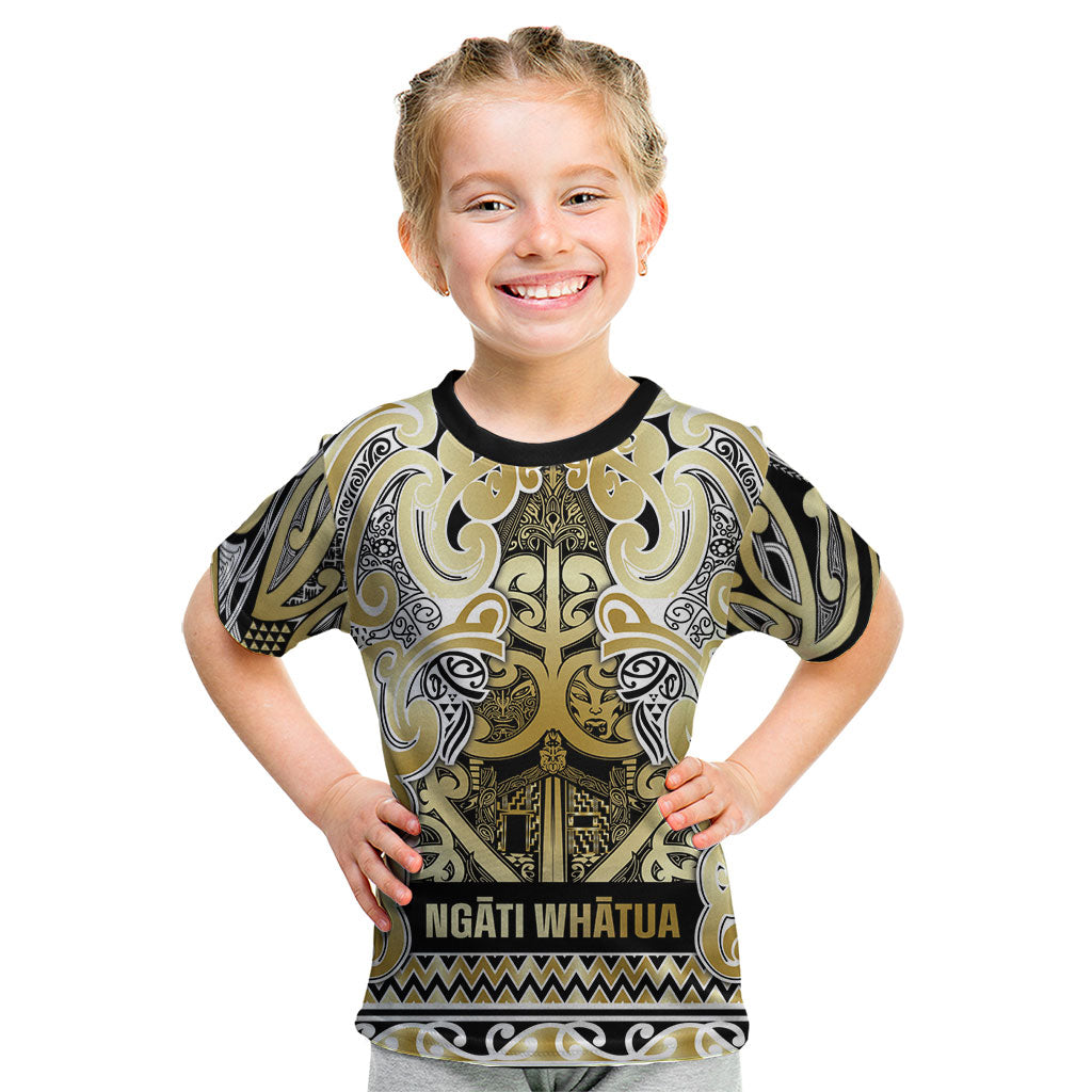 Aotearoa Iwi Ngati Whatua Kid T Shirt Maori Wharenui House Tribal Pattern