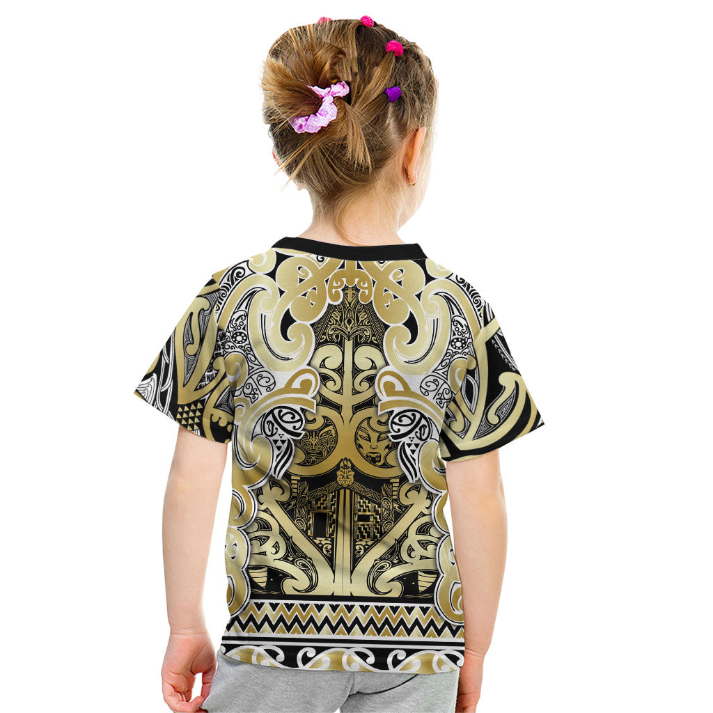 Aotearoa Iwi Ngati Whatua Kid T Shirt Maori Wharenui House Tribal Pattern