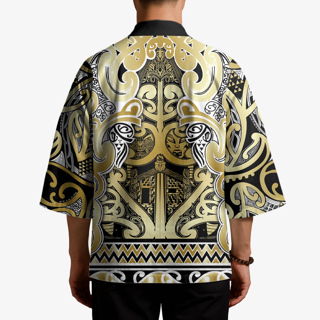 Aotearoa Iwi Ngati Whatua Kimono Maori Wharenui House Tribal Pattern