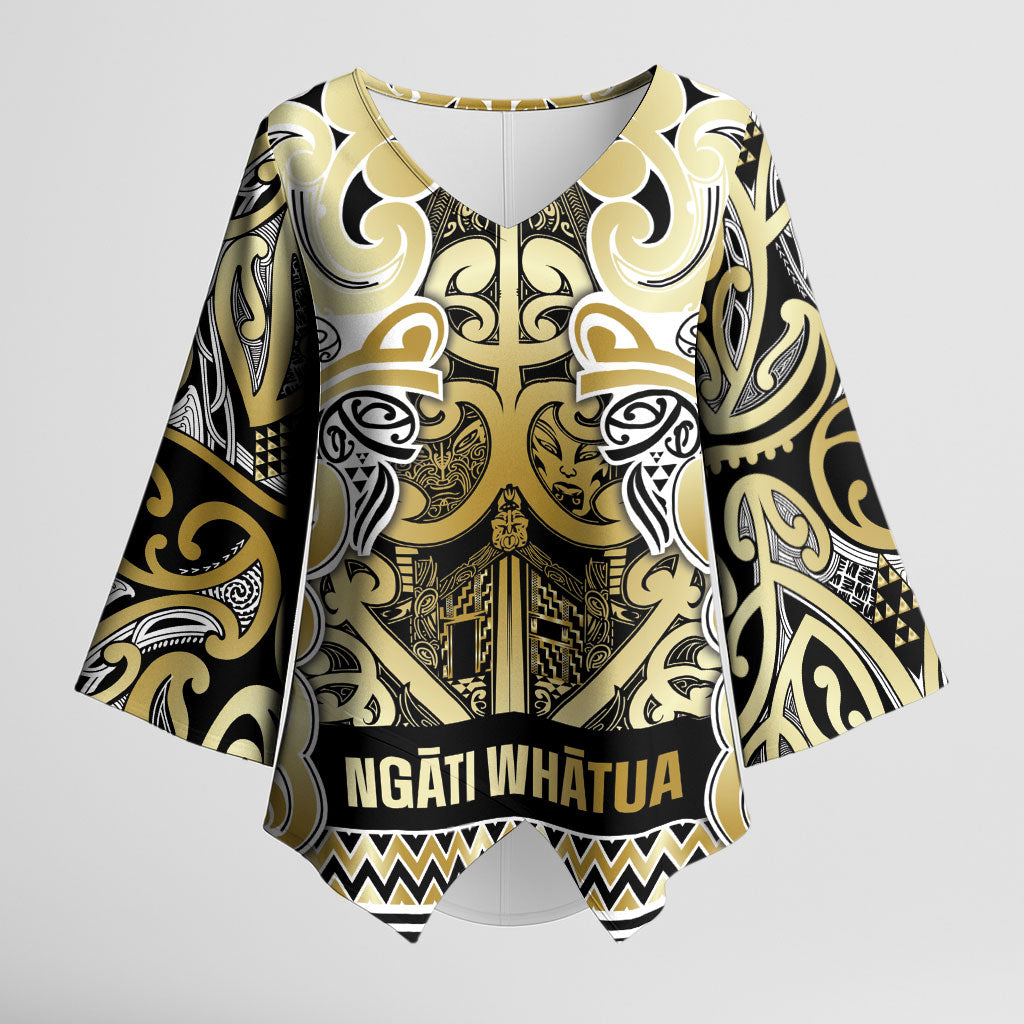 Aotearoa Iwi Ngati Whatua Kimono Sleeve Blouse Maori Wharenui House Tribal Pattern